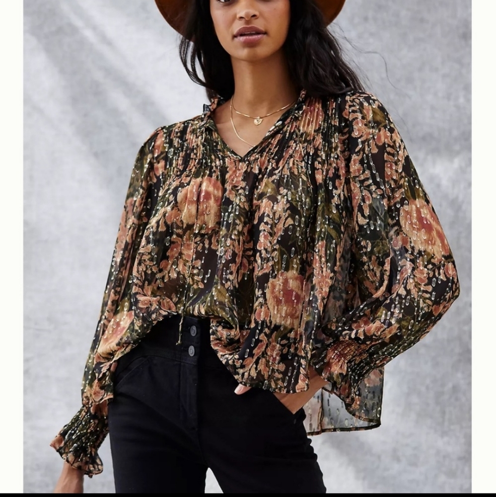 AnthropologieEvangeline Pintucked OthiliaBlouse XL